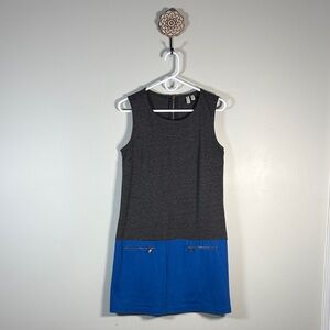Madison Blue and Charcoal Sleeveless Top